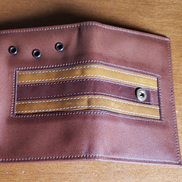 Hugo Bosca Genuine Leather Tri-Fold Pocket Card Wallet 6 Key Loop Holder - Picture 6 of 7